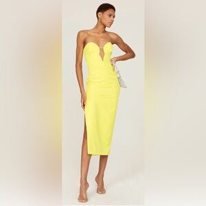 Eleni Midi Dress Bardot Vibrant yellow XS‎